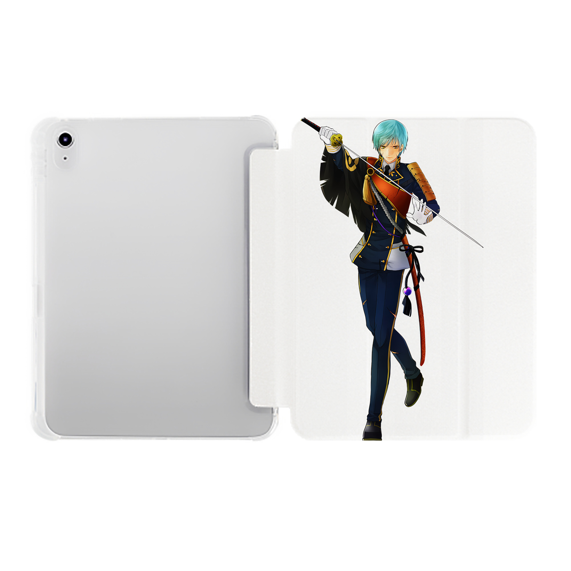 （画像用） 刀剣乱舞 Touken Ranbu IPad ケース ペン収納付き 三つ折りスタンド PUレザー×シリコン 対応機種9.5/10.5/10.9インチ
